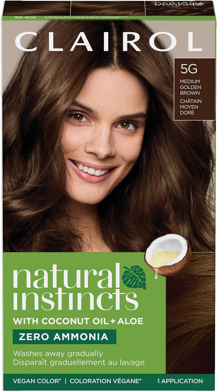 Clairol Natural Instincts Semi-Permanent, 5G Medium Golden Brown, 1 Kit